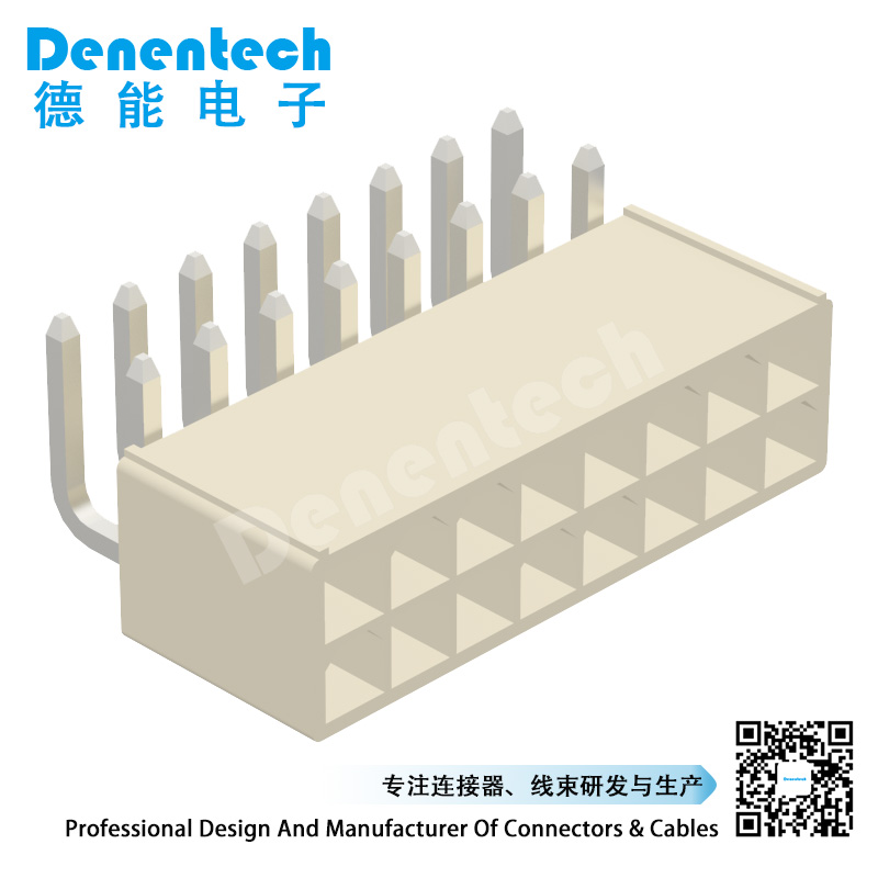 Denentech 双排90度-1DIP 4.20mmWafer端子线 接插件 针座 胶壳端子连接器
